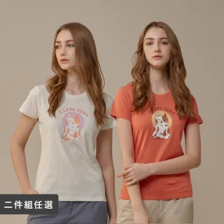【GIORDANO 佐丹奴】二件組 男/女裝 貓咪個性標語短袖T恤(多款任選)