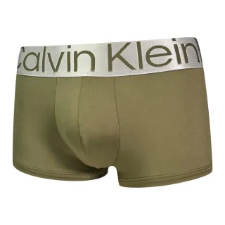 【Calvin Klein 凱文克萊】Reconsidered Steel 絲質寬腰帶合身四角/平口褲 CK內褲(軍綠、紅、黑 三入組)