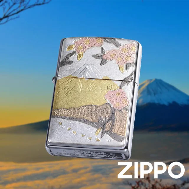 【Zippo】日本傳統風格-富士櫻花防風打火機(美國防風打火機)