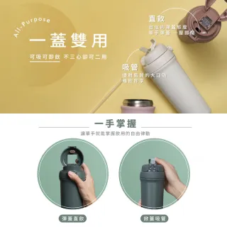 【WOKY 沃廚】All-P輕芯鈦瓷雙飲保溫瓶500ml(5色可選)