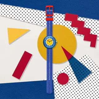 【Flik Flak】兒童手錶 復古 藍 RETRO BLUE 兒童錶 編織錶帶(31.85mm)