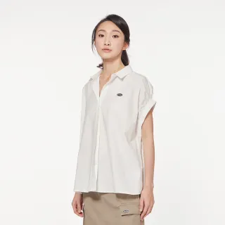 【JEEP】女裝 立體修身寬版短袖襯衫(白)