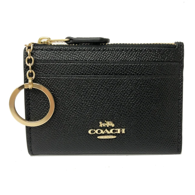 COACH【COACH】經典LOGO信用卡鑰匙零錢包(黑)