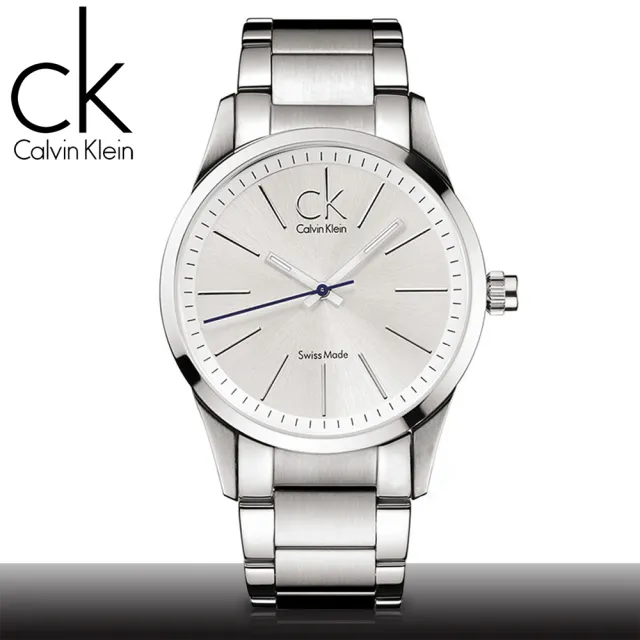【瑞士 CK手錶 Calvin Klein】白色鋼帶CK經典LOGO男錶(K2241120)