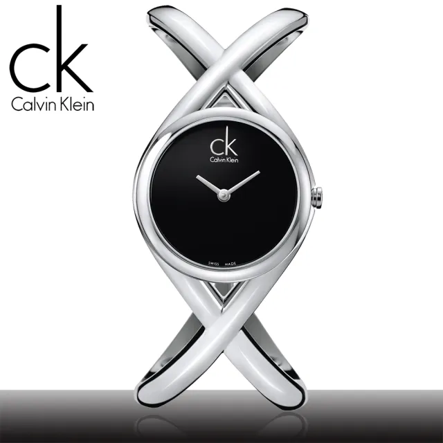 【瑞士 CK手錶 Calvin Klein】交叉造型手鐲式女錶(K2L23102/K2L24102)