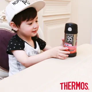 【THERMOS膳魔師】不鏽鋼真空保冷瓶 兒童吸管瓶 兒童水壺(0.36L / 0.37L)