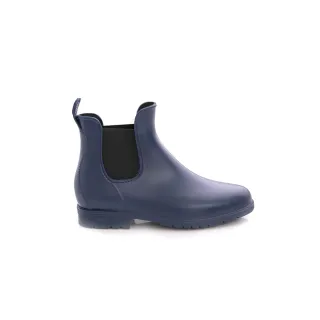 【Alberta】素面簡約質感霧面雨鞋雨靴 鬆緊帶穿脫方便(藍色)
