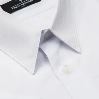 【Emilio Valentino 范倫提諾】吸濕排汗條紋短袖襯衫(白)