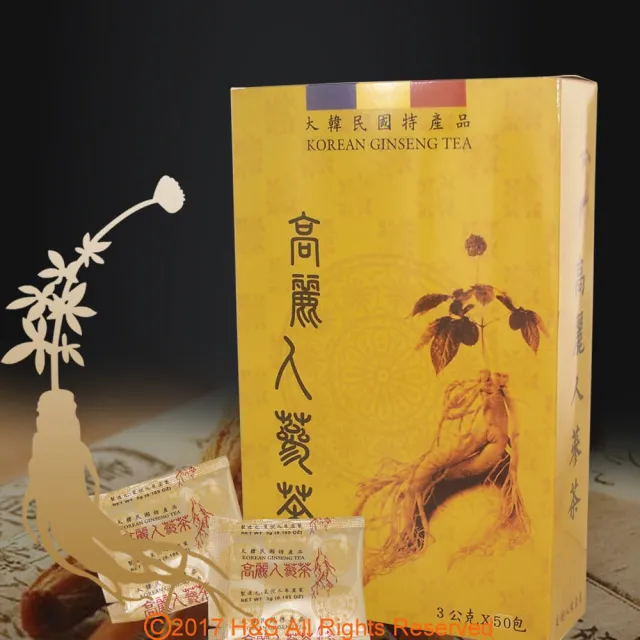精選韓國高麗人蔘茶x1盒(3gx50包/盒)