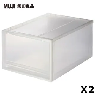【MUJI 無印良品】PP收納盒/大/2入