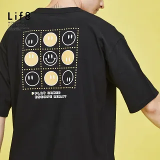【Life8】ALL WEARS 表情遊戲 印花短袖上衣-黑色(41081)