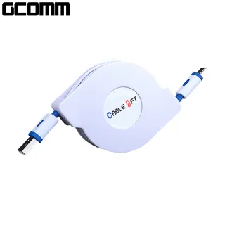【GCOMM】micro-USB 強固型充電傳輸伸縮扁線 1.8米 海軍藍(伸縮扁線)