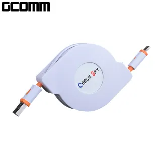 【GCOMM】micro-USB 強固型充電傳輸伸縮扁線 1.8米 溫暖橘(伸縮扁線)
