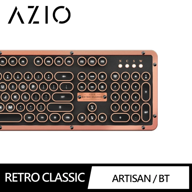 【AZIO】RETRO ARTISAN BT 藍芽真牛皮打字機鍵盤PC/MAC(鍵盤)