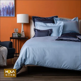 【HOLA】100%純棉素色歐式枕套2入-托斯卡霧藍