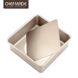 【美國Chefmade】8吋 活底設計 加高款方形不沾烤盤(CM066)