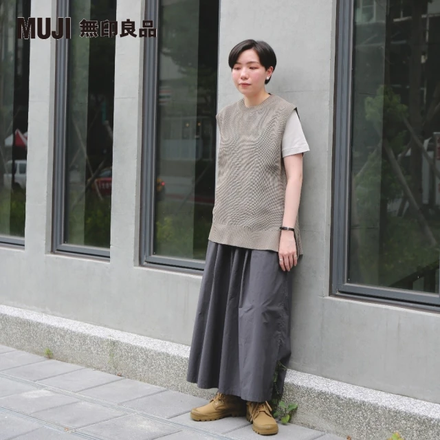 MUJI 無印良品【MUJI 無印良品】女有機棉高密織寬擺褲(共3色)