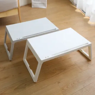 【IDEA】多功能攜帶式摺疊懶人收納桌/床上桌/戶外桌(銀灰/純白)