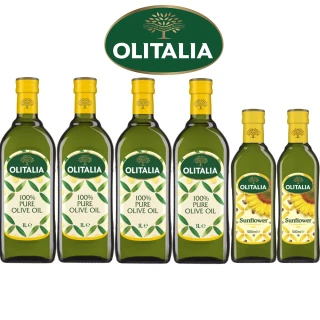 純橄欖油1000mlx4瓶(+頂級葵花油500mlx2瓶-禮盒組)