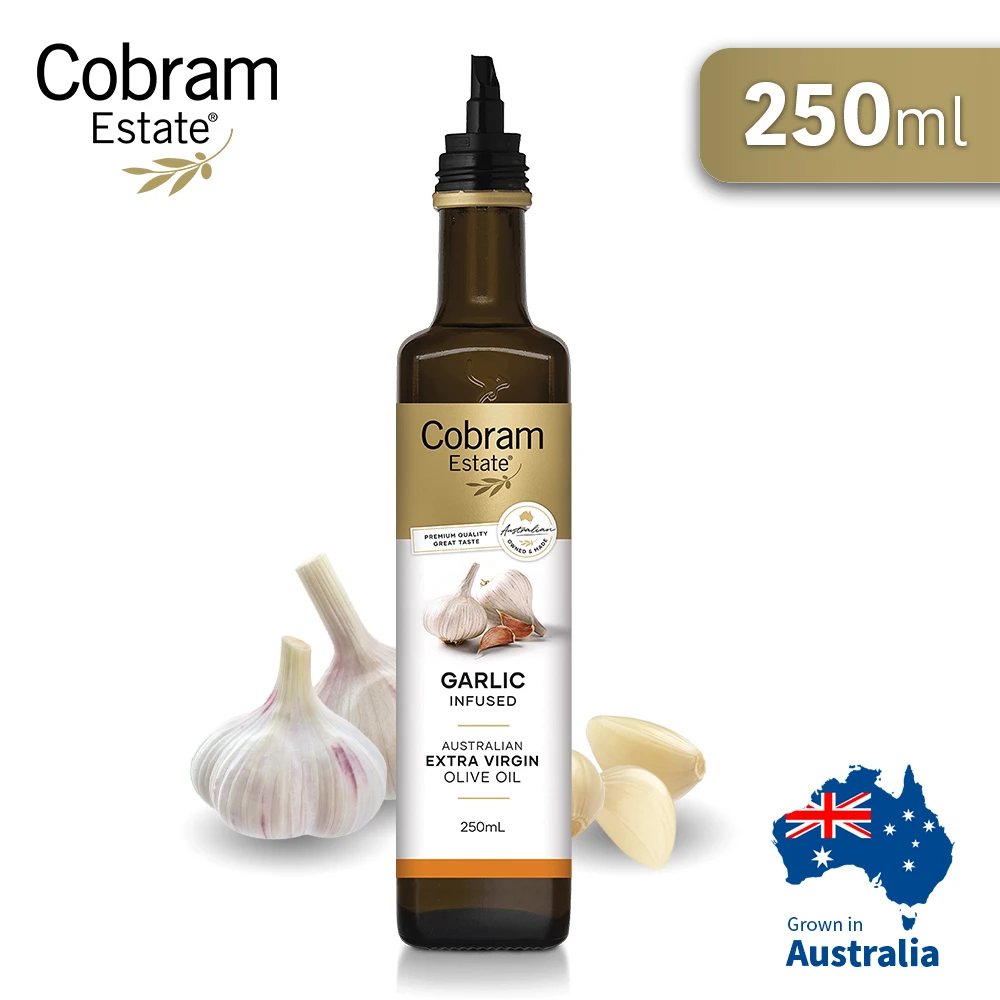 【澳洲Cobram Estate】即期品-特級初榨橄欖油-大蒜風味Garlic 250ml(效期至 2023525)