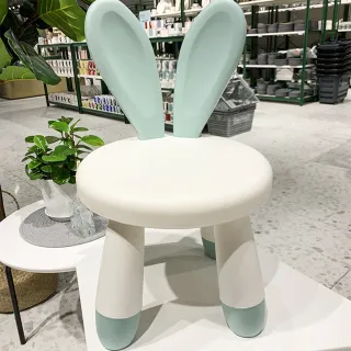 【魔法腳印】超值2入-萌兔兔安全兒童椅玩具椅/椅凳(3色可選)