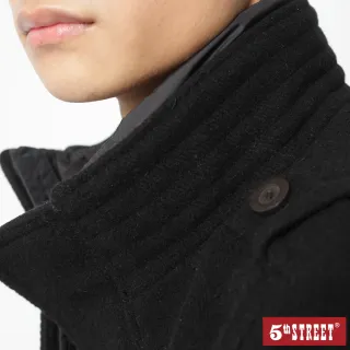 【5th STREET】男毛呢鋪棉長袖外套-黑色