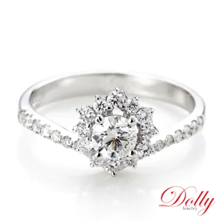 【DOLLY】14K金 求婚戒0.30克拉完美車工鑽石戒指(069)
