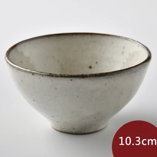 美濃土岐泉 五彩碗 飯碗 陶瓷碗 10.3cm 乳白色