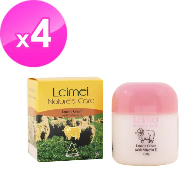 【澳洲Natures Care】Leimei經典綿羊霜含維他命E(4入組 100g/罐)