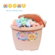 【MOOMU】馬卡龍香草軟積木 120pcs 收納桶裝組(粉/藍)