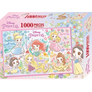 【Disney 迪士尼】 迪士尼公主 1000片盒裝拼圖（C）