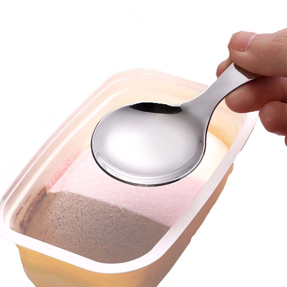 304不鏽鋼 圓勺 冰淇淋湯匙 點心匙 甜點匙 湯匙 餐具(9cm)