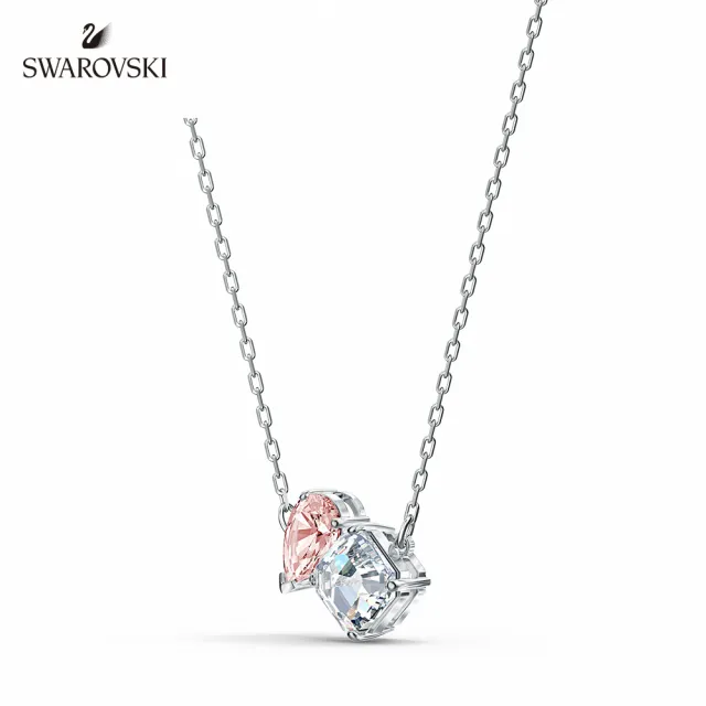 【SWAROVSKI 施華洛世奇】Attract Soul 白金色雙色幾何項鏈(線上獨家)