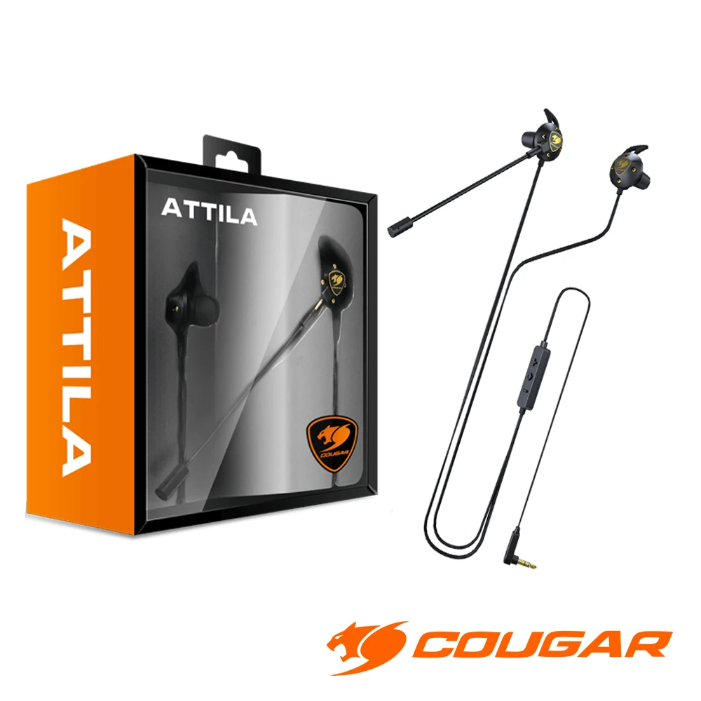 【COUGAR 美洲獅】ATTILA 線控型全指向麥克風 入耳式電競耳機