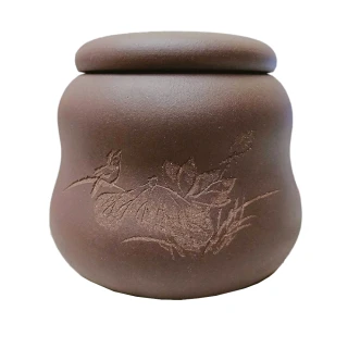 紫砂茶葉罐防潮透氣葫蘆形儲物罐(尺寸13.5*14.5cm)