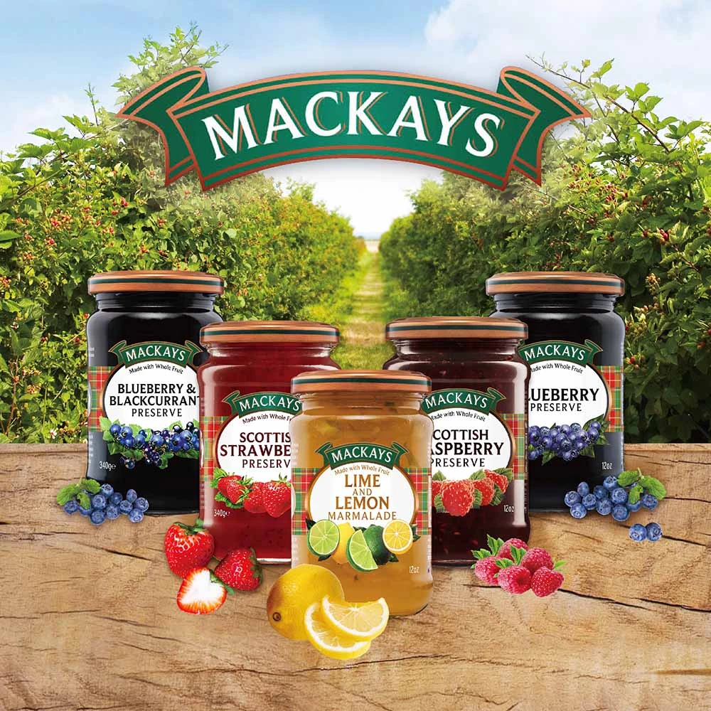 【Mackays】蘇格蘭梅凱果醬340g罐 口味任選(草莓藍莓覆盆莓萊姆檸檬藍莓黑醋栗)