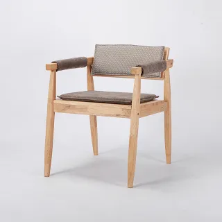 【生活工場】自然簡約生活木質附墊餐椅