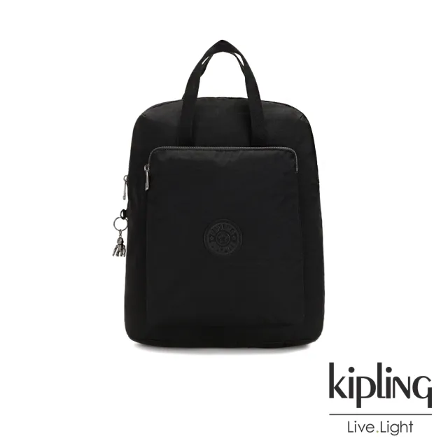【KIPLING】極致低調黑手提後背電腦公事包-KAZUKI
