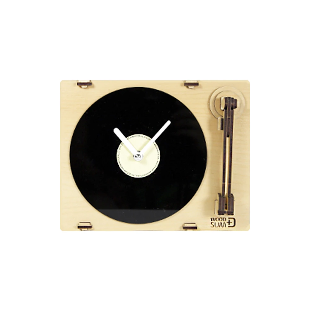 韓國 WOODSUM 輕手作。木製模型/黑膠唱片機時鐘(模型)
