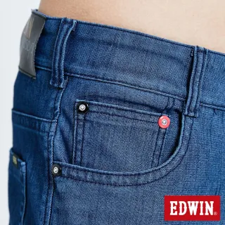 【EDWIN】JERSEYS EJ6透氣中腰錐形AB褲-男款(酵洗藍)