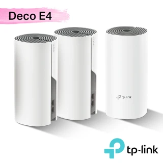 【TP-Link】Deco E4 Mesh無線網路wifi分享系統網狀路由器(Wi-Fi 分享器3入)