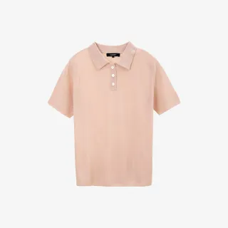 【H:CONNECT】韓國品牌 女裝 -V領純色針織POLO(卡其色)