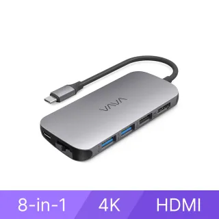 【VAVA】HT-UC006 USB-C Hub MacBook 八合一集線器(SD 60WPD快充 1Gbps極致網速)