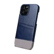 【Alto】iPhone 12 Pro Max 6.7吋-插卡式皮革手機殼 Metro 海軍藍/礫石灰(輕薄細緻)