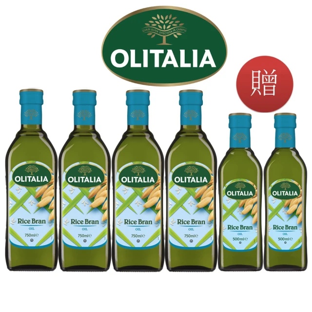 Olitalia奧利塔 玄米油料理組(750mlx4瓶+500mlx2瓶)