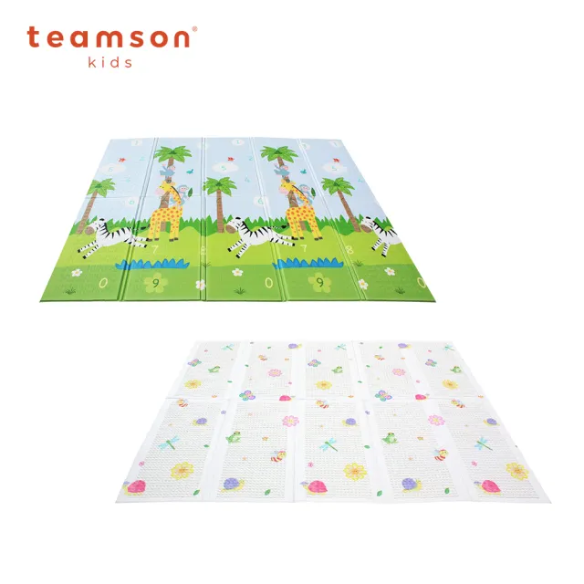 【Teamson】XPE可攜式摺疊兒童無毒安全防護 遊戲爬行地墊(兩款任選)