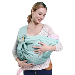 【JoyNa】嬰兒單肩背巾哺乳巾寶寶子宮型背巾(四季薄荷綠色)
