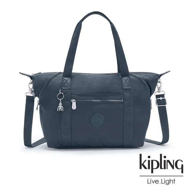【KIPLING】知性優雅藍手提側背包-ART