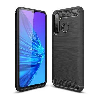 【YANG YI 揚邑】realme 5/C3/6i 碳纖維拉絲紋軟殼散熱防震抗摔手機殼