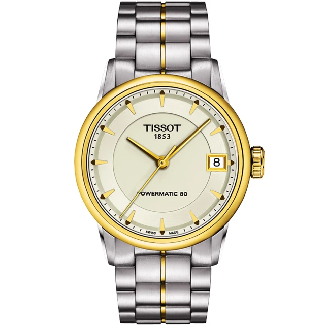 TISSOT 天梭 T-Classic Luxury機械錶-銀/半金(T0862072226100)